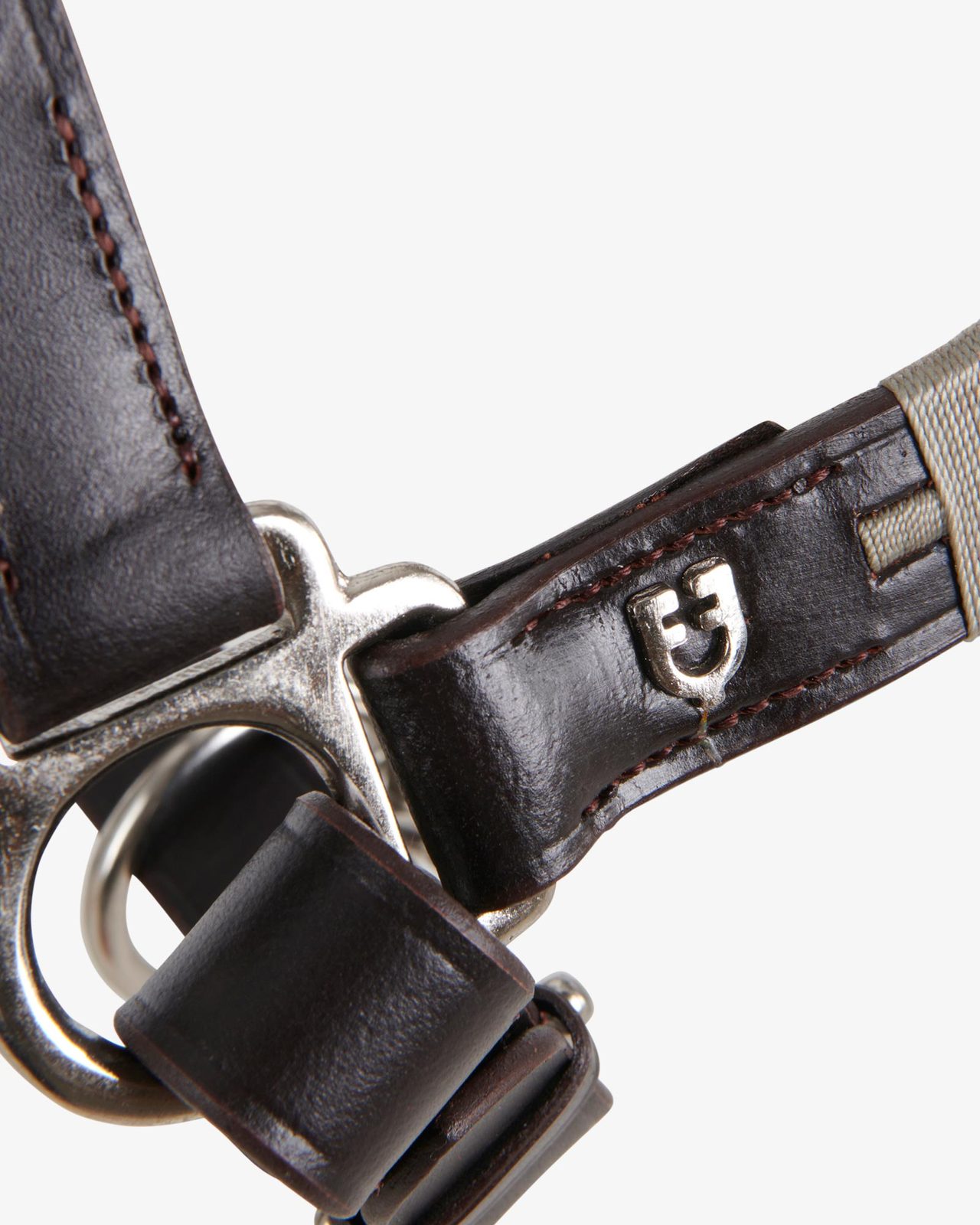 Leather halter with geometric pattern