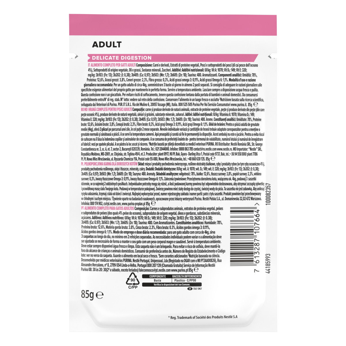 PURINA® PRO PLAN® Adult Delicate Digestion con pesce dell'oceano in salsa