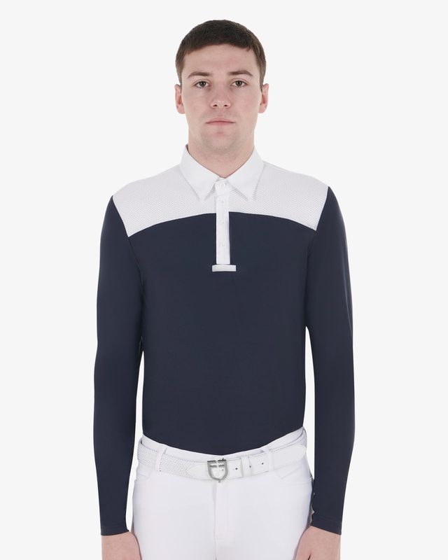 Men's long-sleeved competition polo shirt