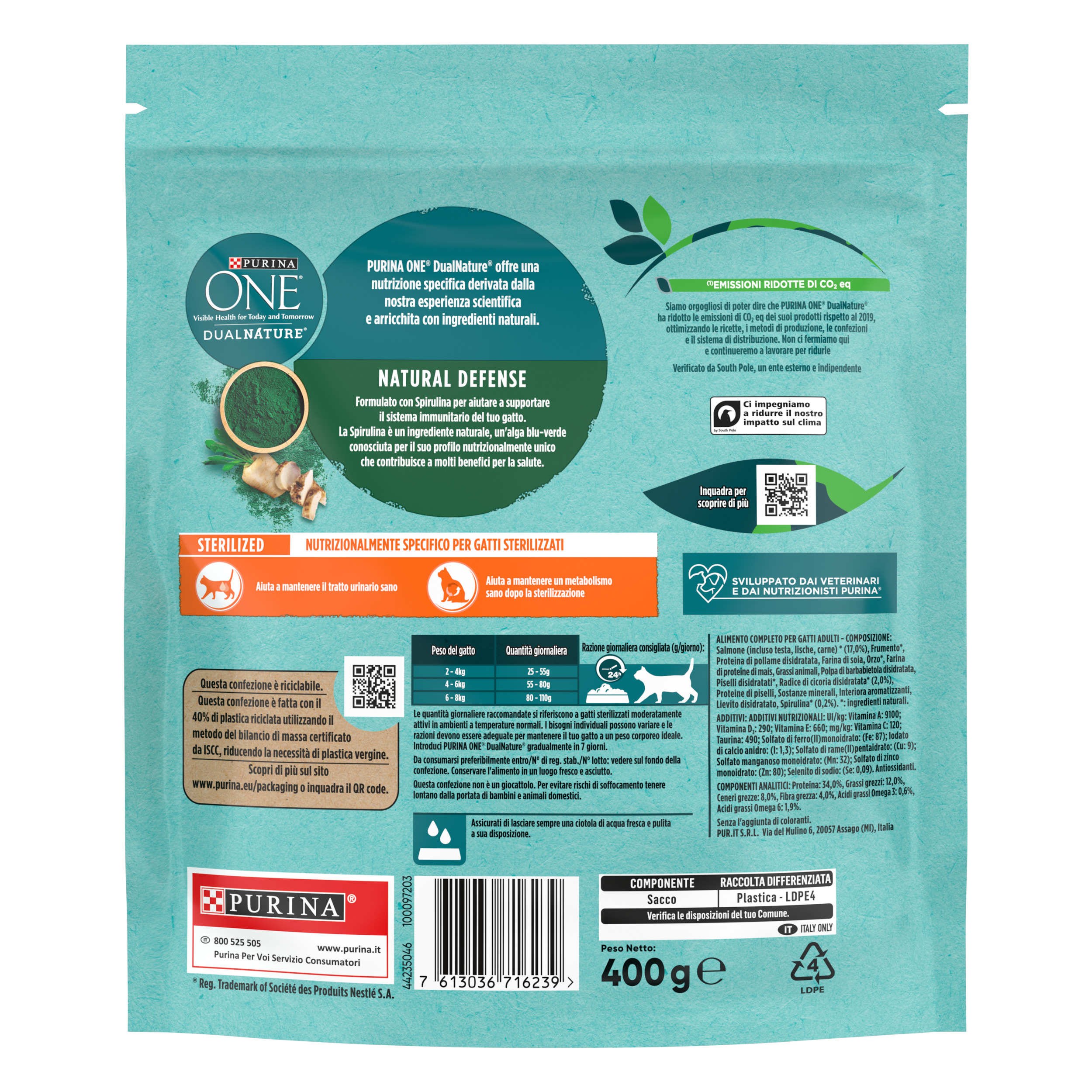 PURINA ONE® DualNature Sterilizzati Salmone 400g