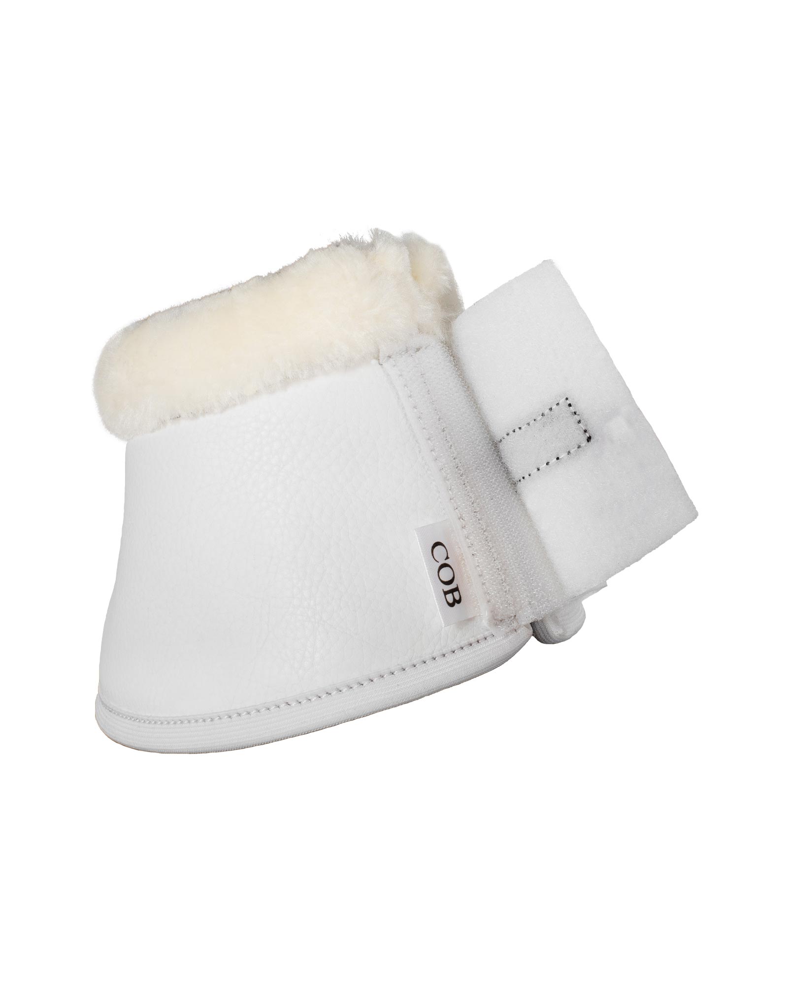 Eco-leather bell boots faux sheepskin & hook-and-loop closure