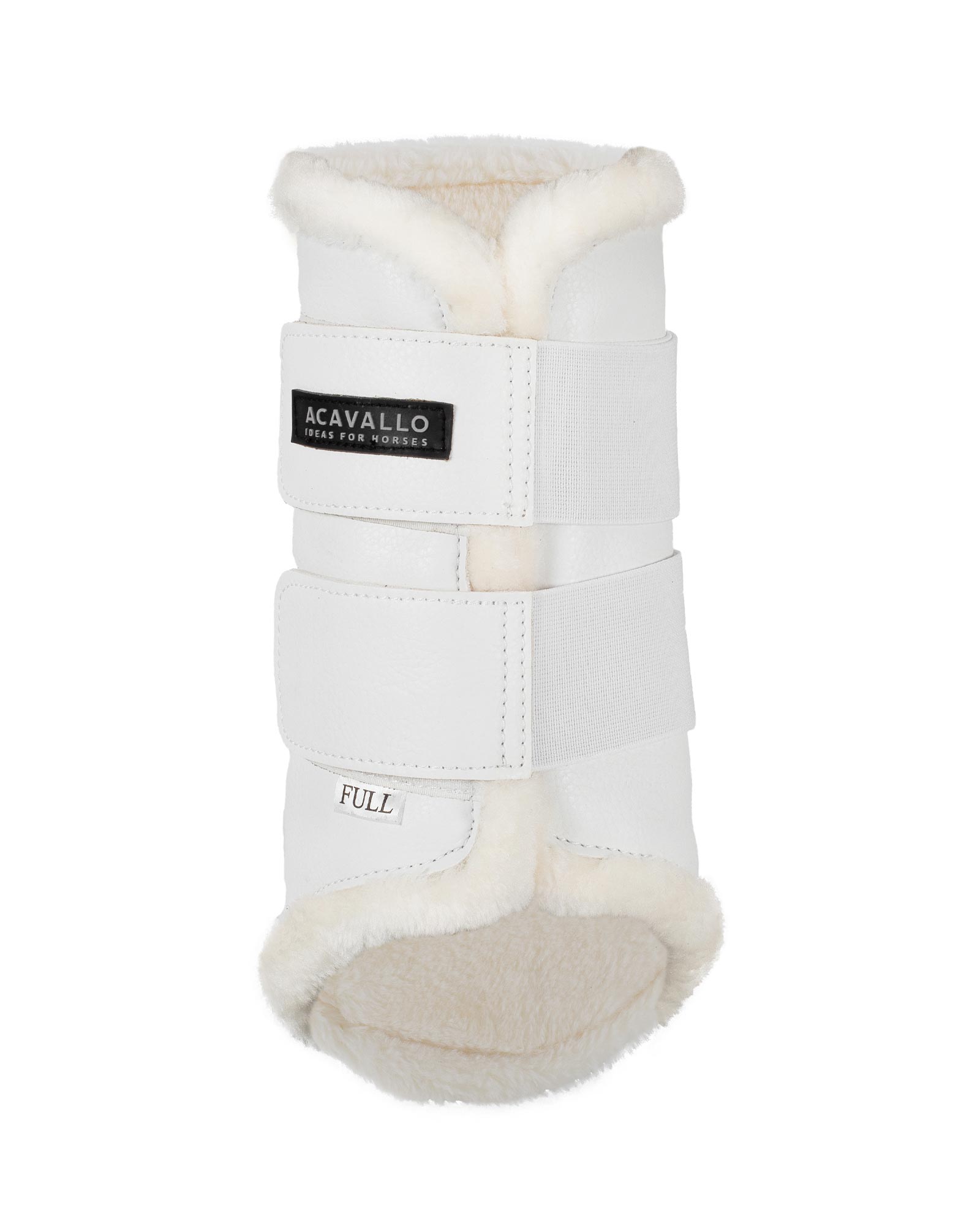 Front brushing boots faux sheepskin & hook-and-loop closure