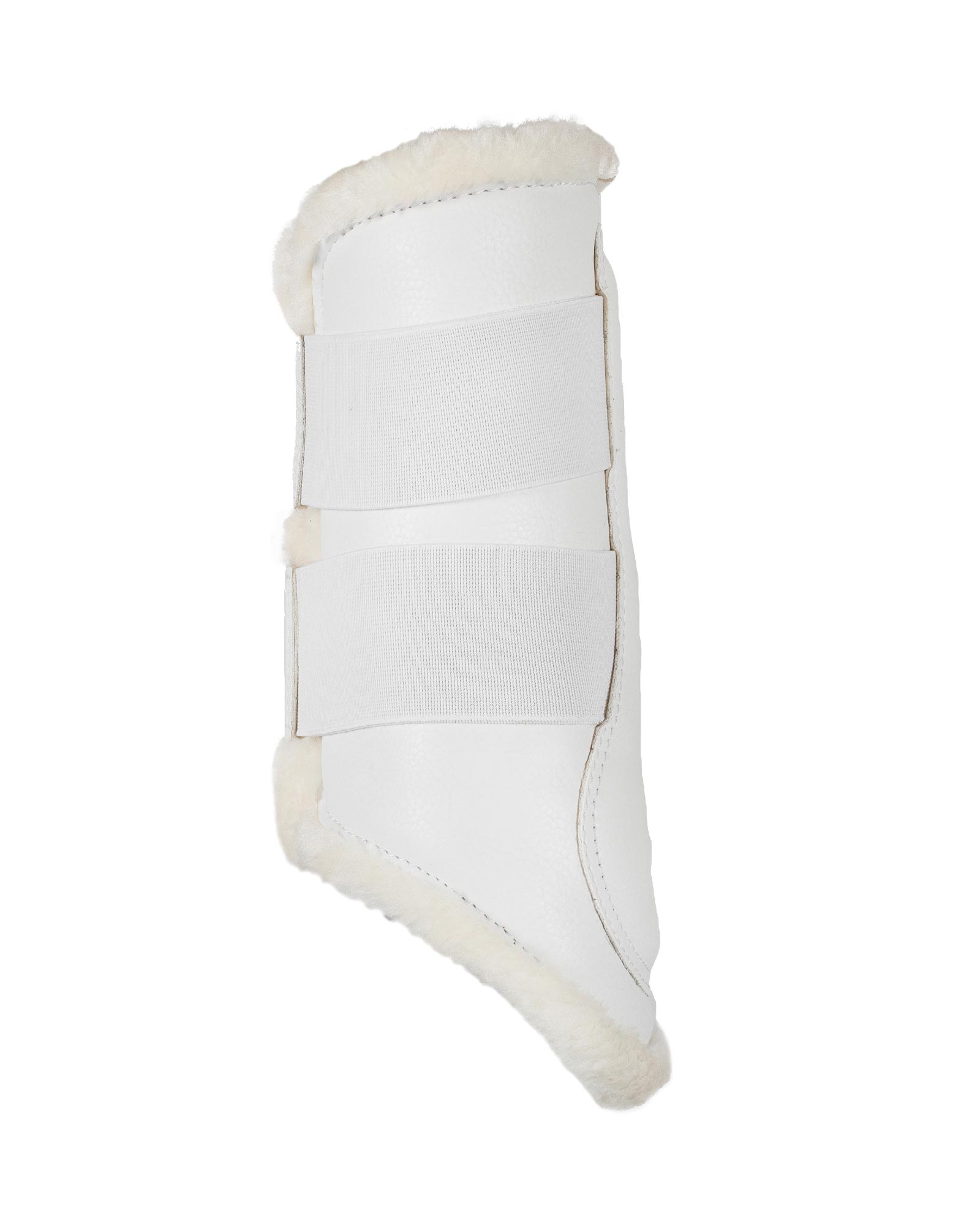 Front brushing boots faux sheepskin & hook-and-loop closure