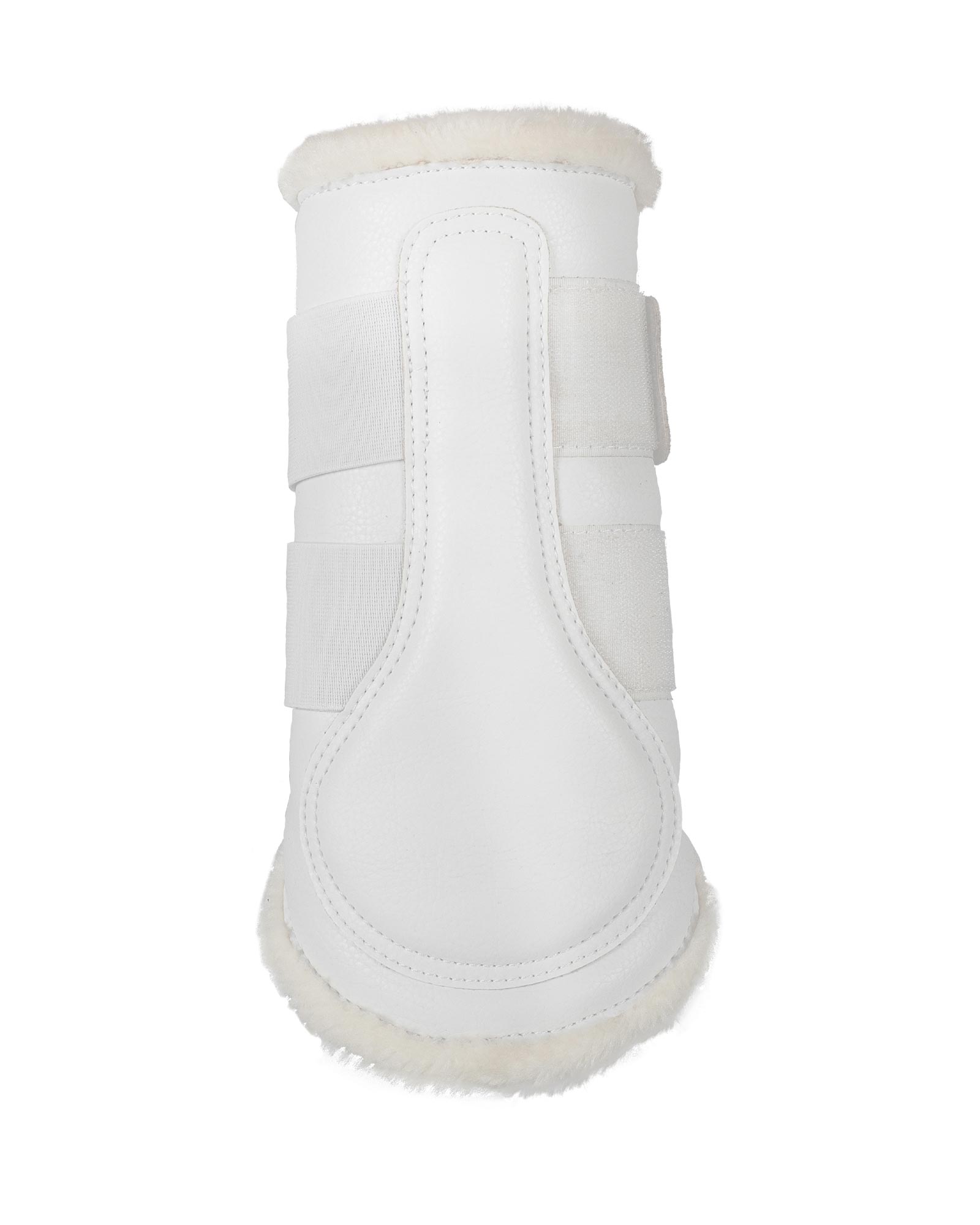 Front brushing boots faux sheepskin & hook-and-loop closure