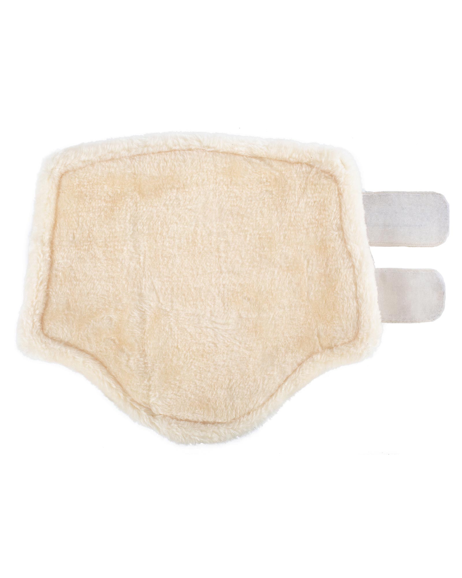Front brushing boots faux sheepskin & hook-and-loop closure