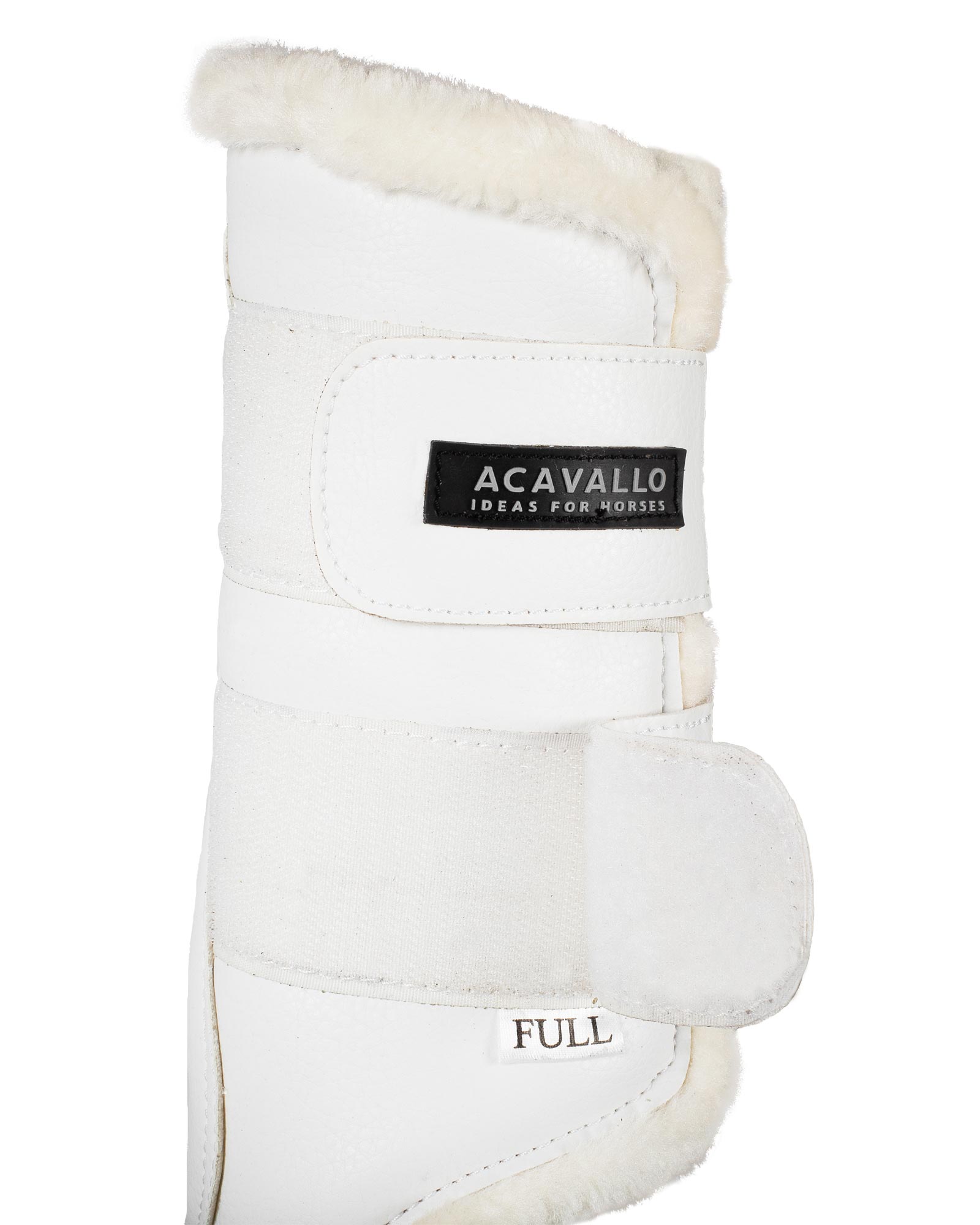 Front brushing boots faux sheepskin & hook-and-loop closure