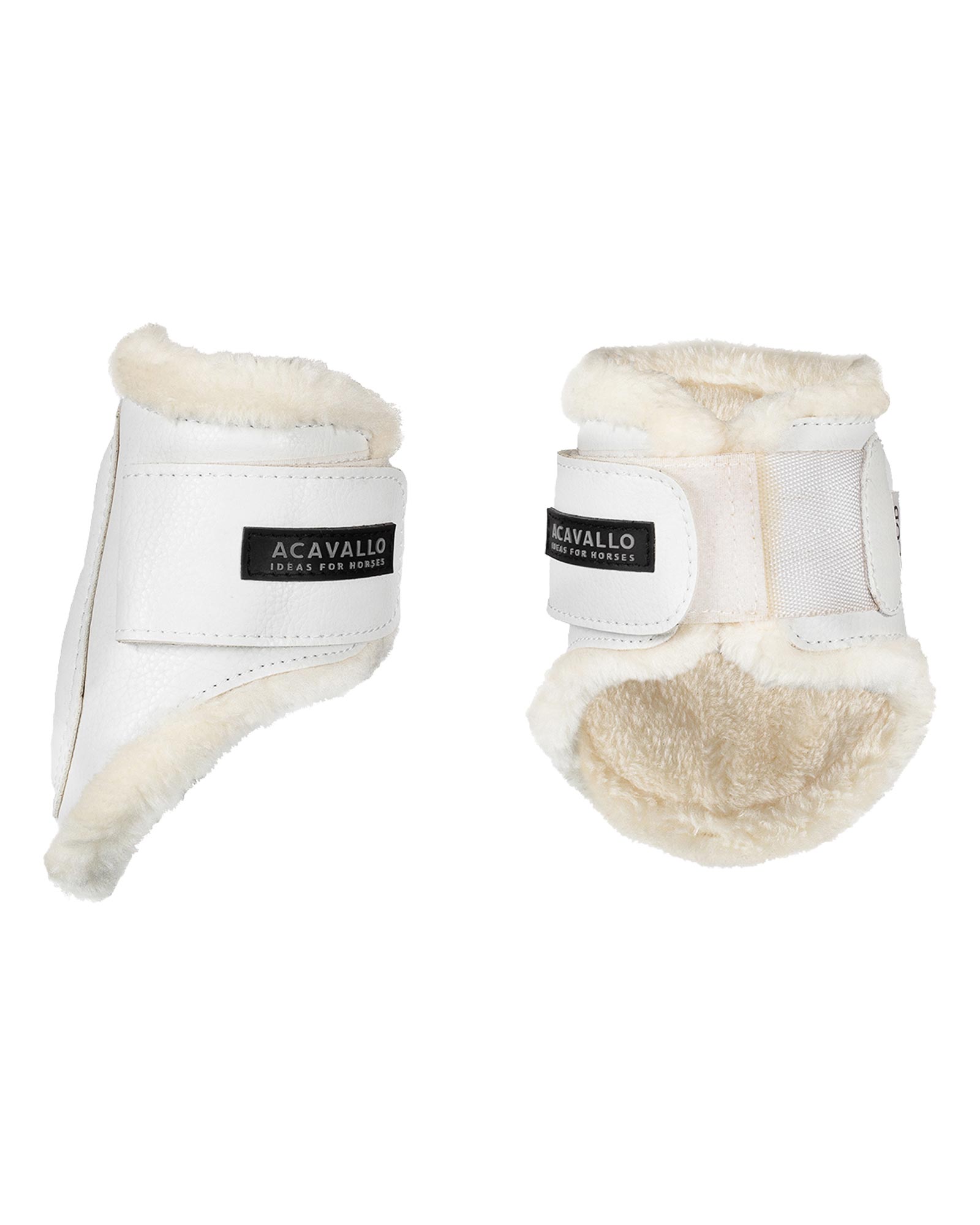 Jumping fetlock boots faux sheepskin & hook-and-loop closure