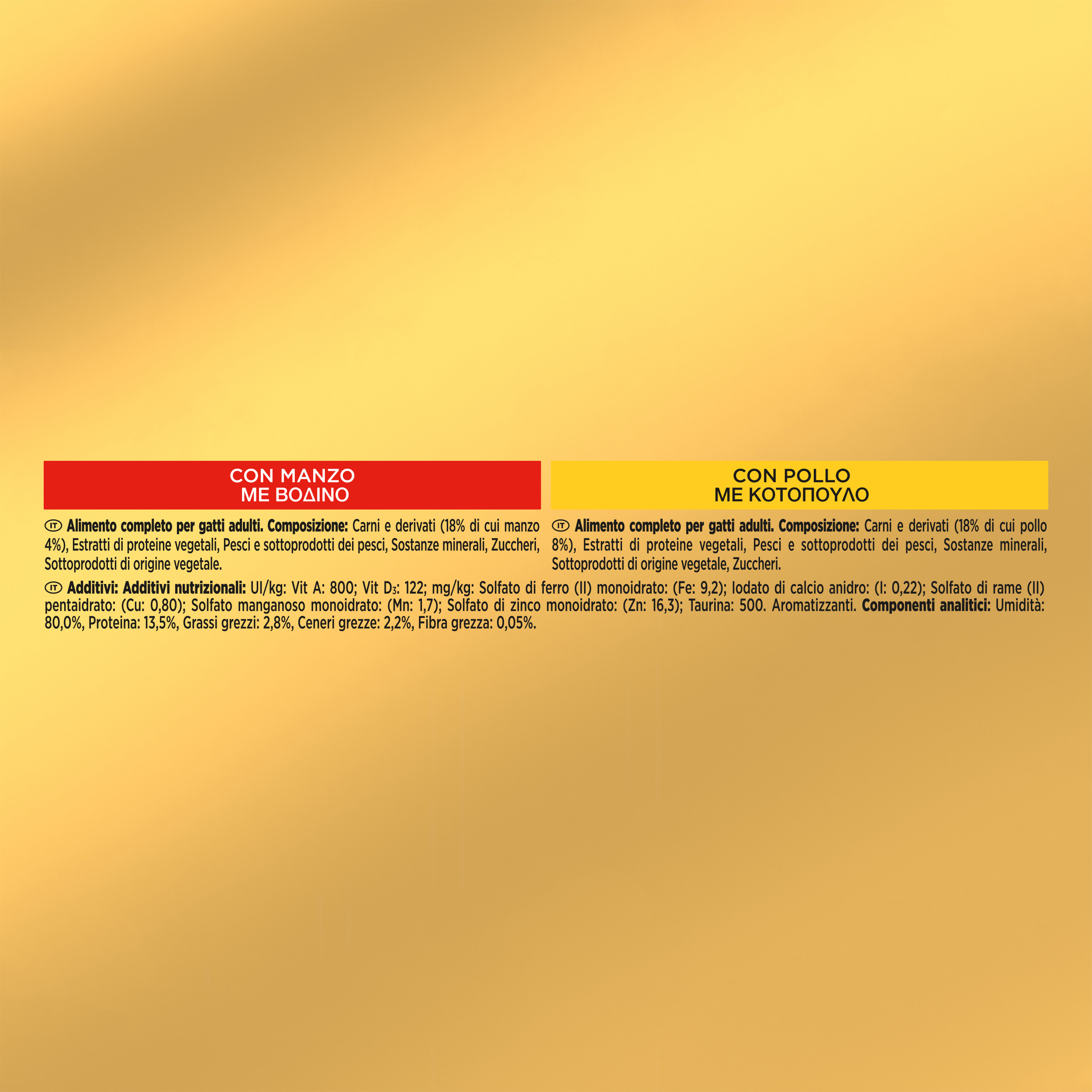 GOURMET GOLD 4x85g Straccetti Manzo, Pollo