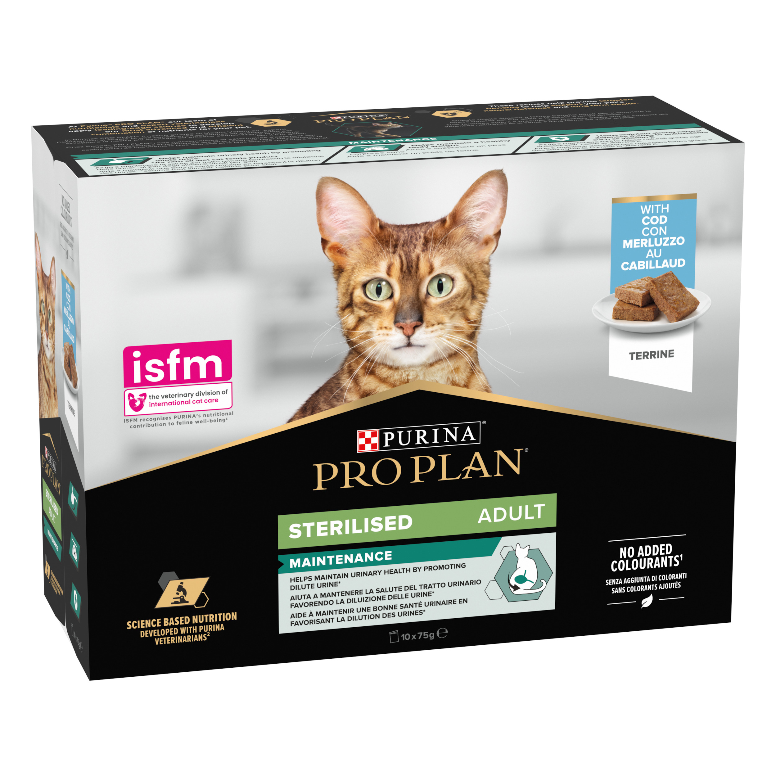 PURINA® PRO PLAN® Adult STERILISED MAINTENANCE MPK Terrine con merluzzo
