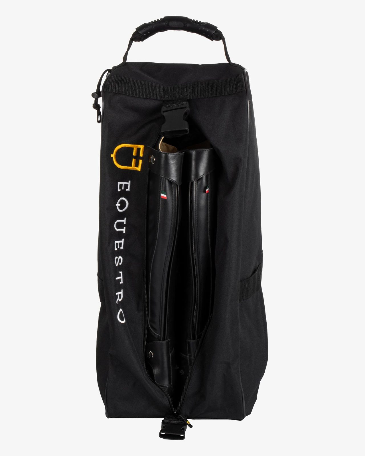 Boot and helmet bag with embroidered logo