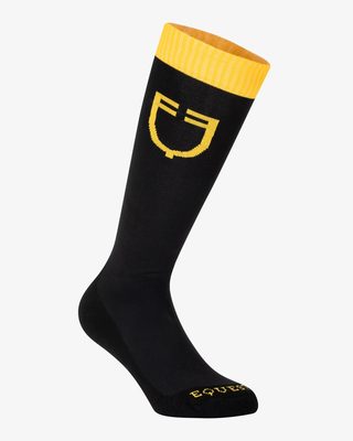 Stretch technical sock with contrasting logo