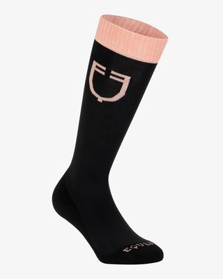 Stretch technical sock with contrasting logo
