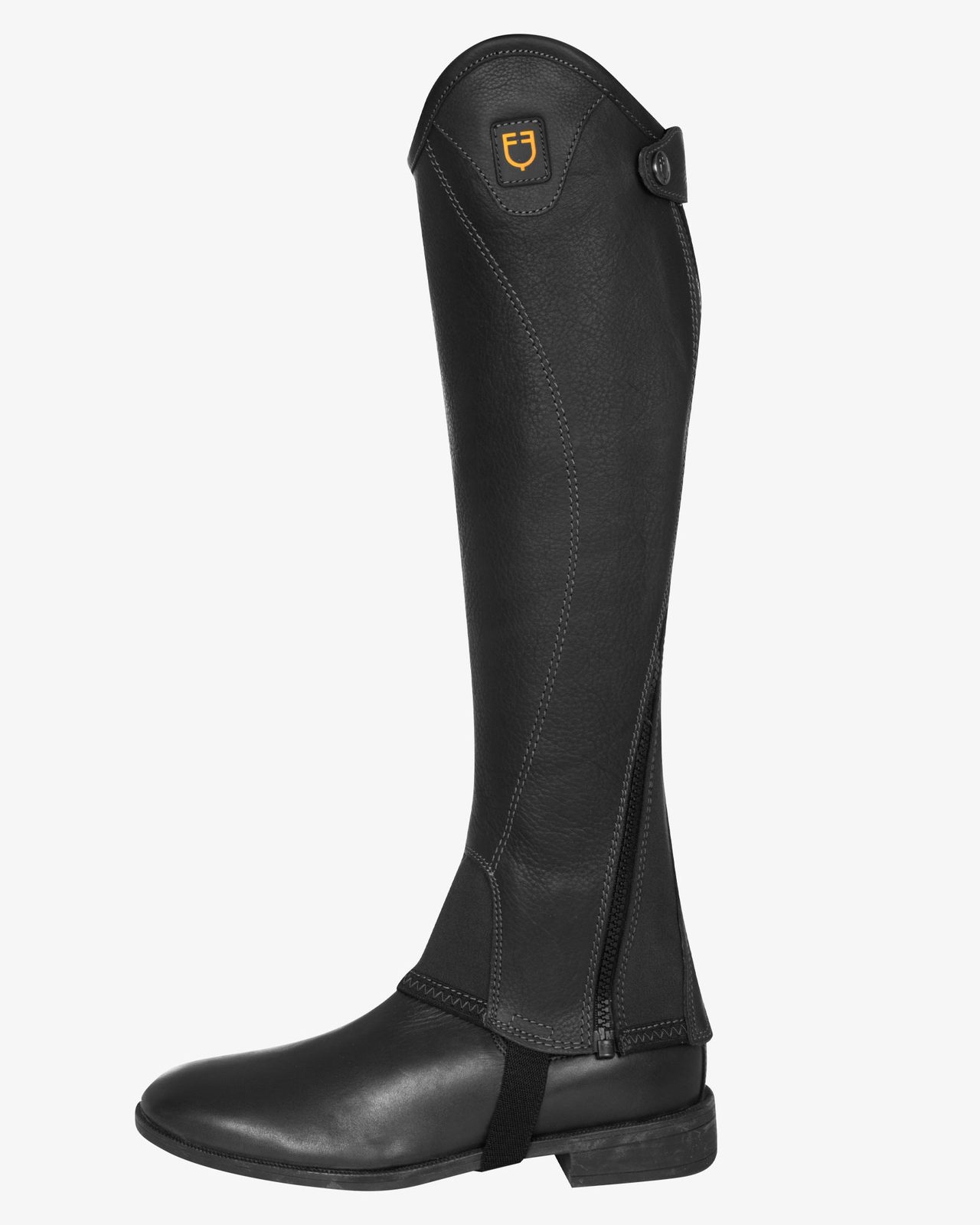Unisex soft leather gaiters with side zip