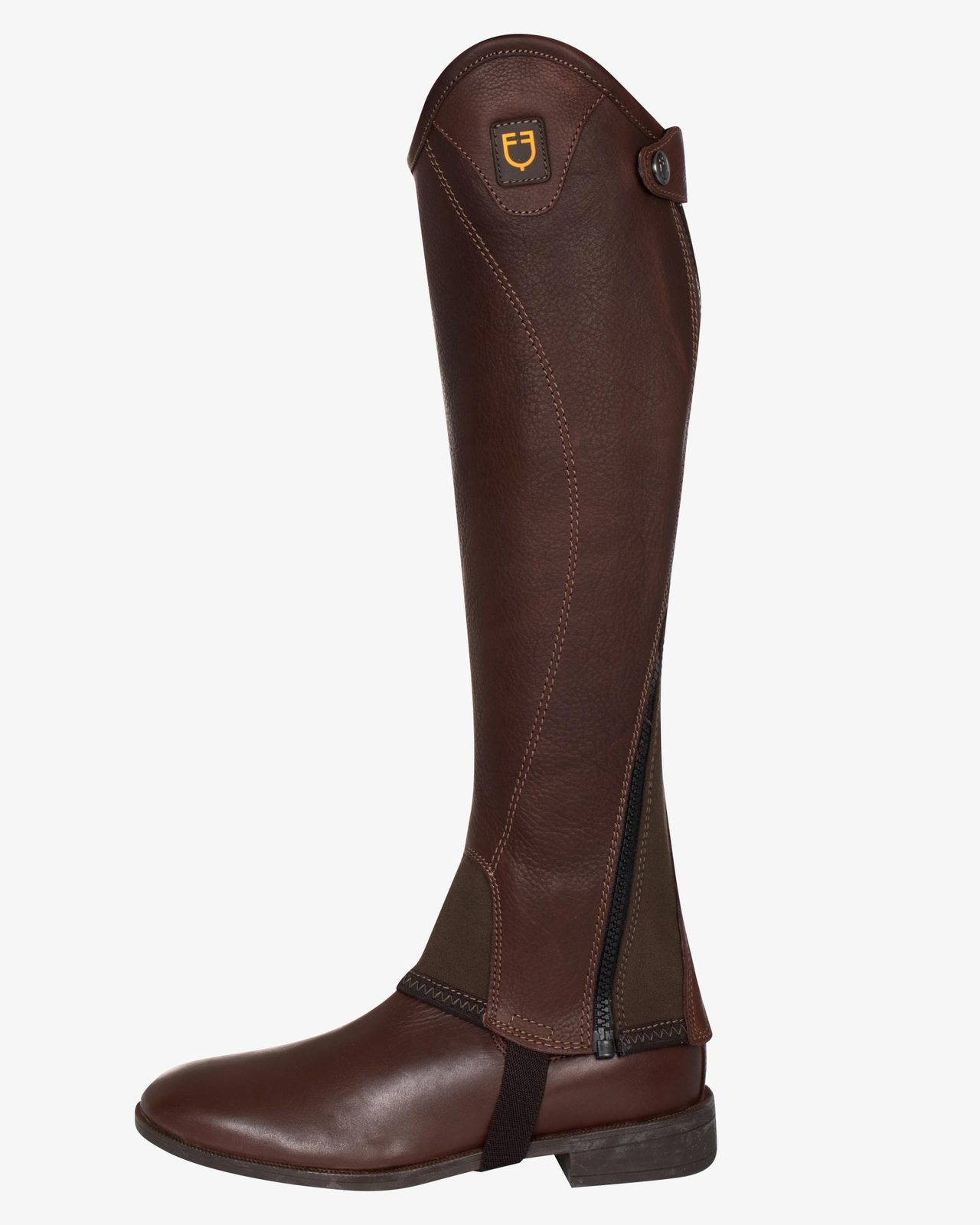 Unisex soft leather gaiters with side zip