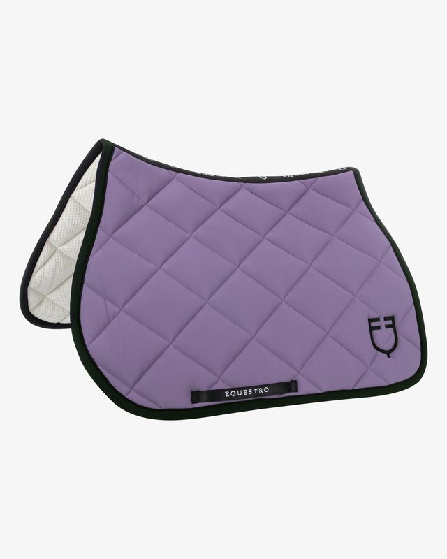 Jumping saddle pad with embroidered logo black line edition