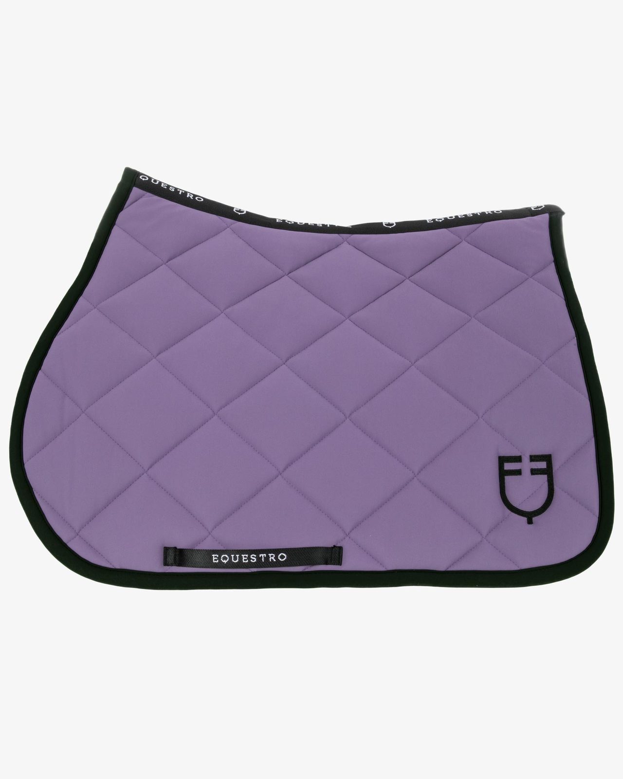 Jumping saddle pad with embroidered logo black line edition