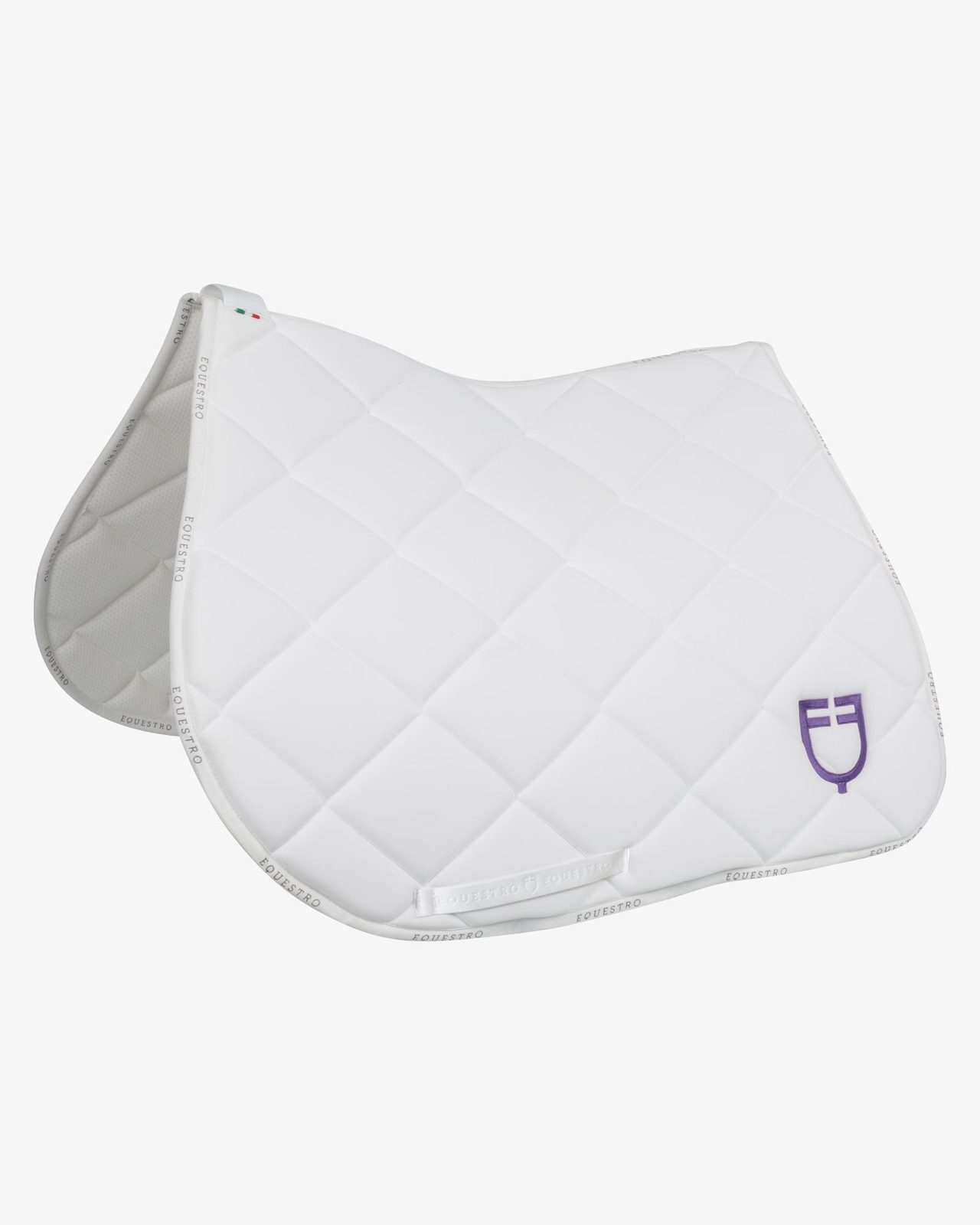 Jumping saddle pad with multicolor logo