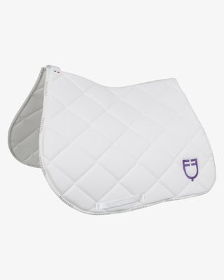 Jumping saddle pad with multicolor logo