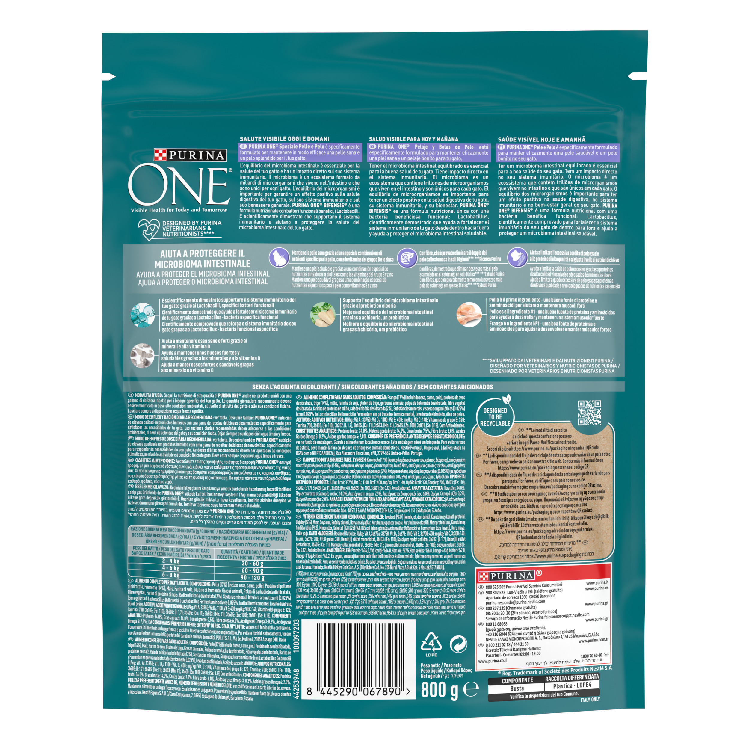 PURINA ONE® Speciale Pelle e Pelo, Ricco in Pollo