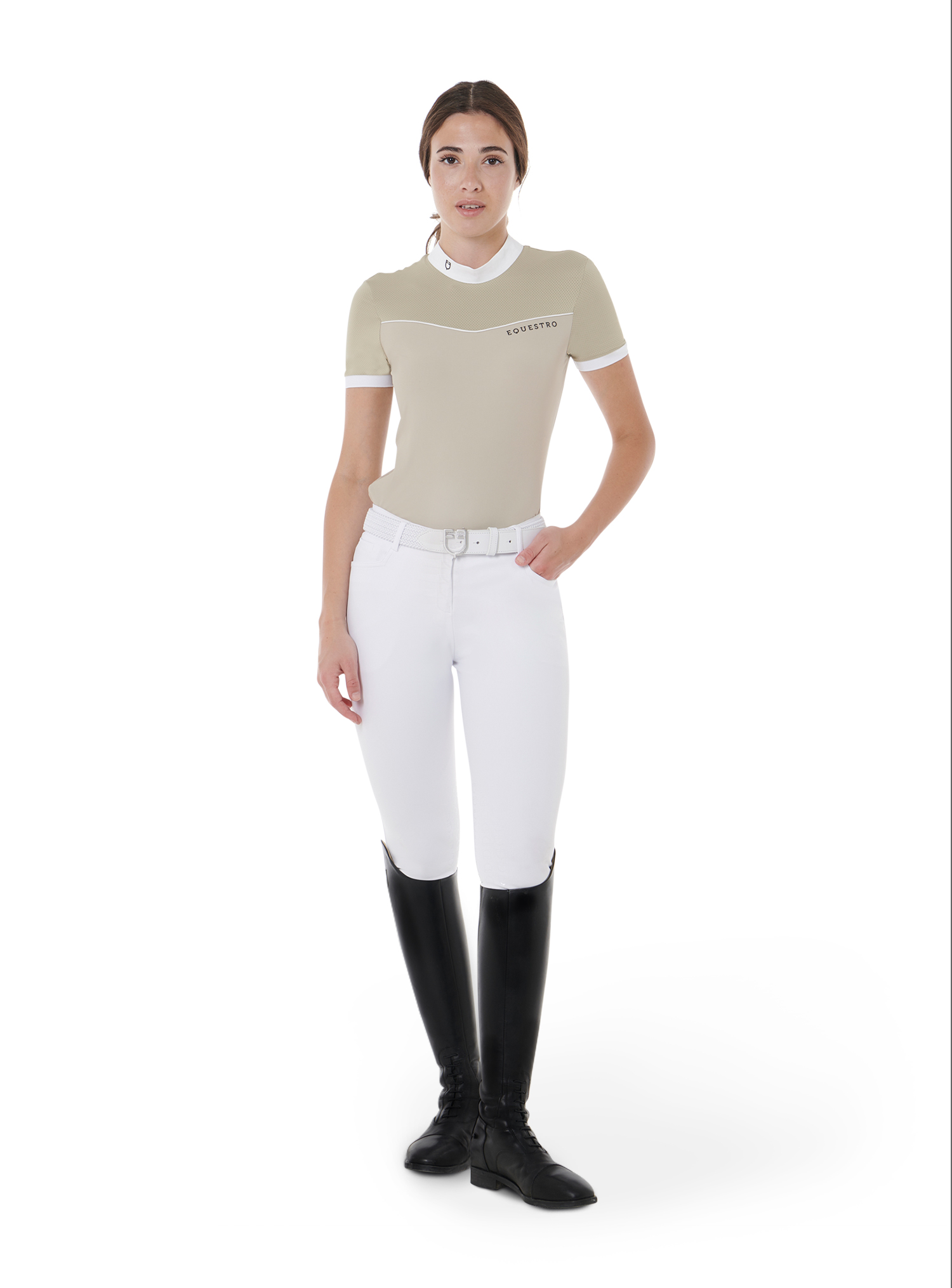 Calzoni Kingsland Equestrian Jessica Bianco Liscio - Donna - Abbigliamento Equitazione - Foto 3