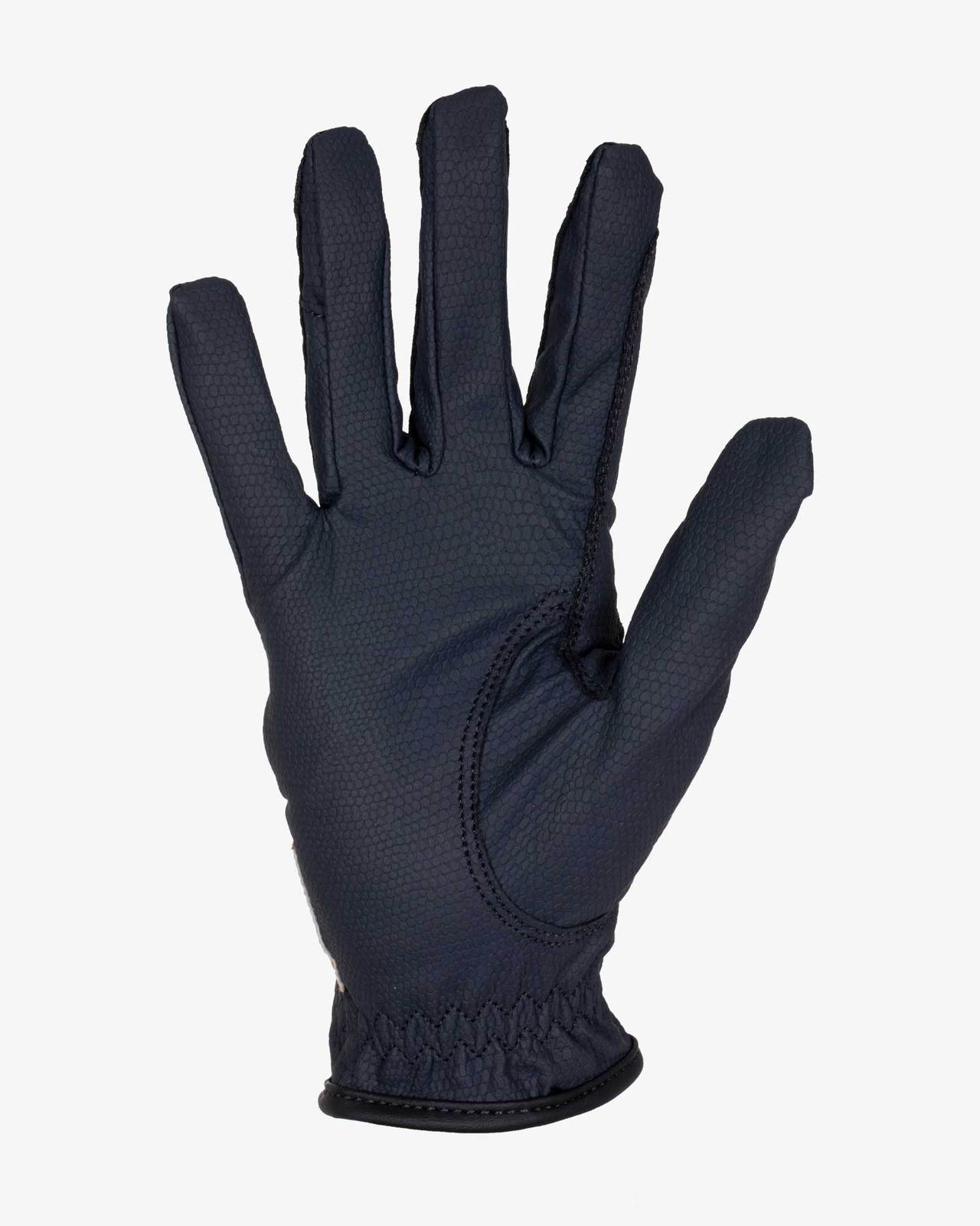 Women's gloves in soft technical fabric with glitter logo