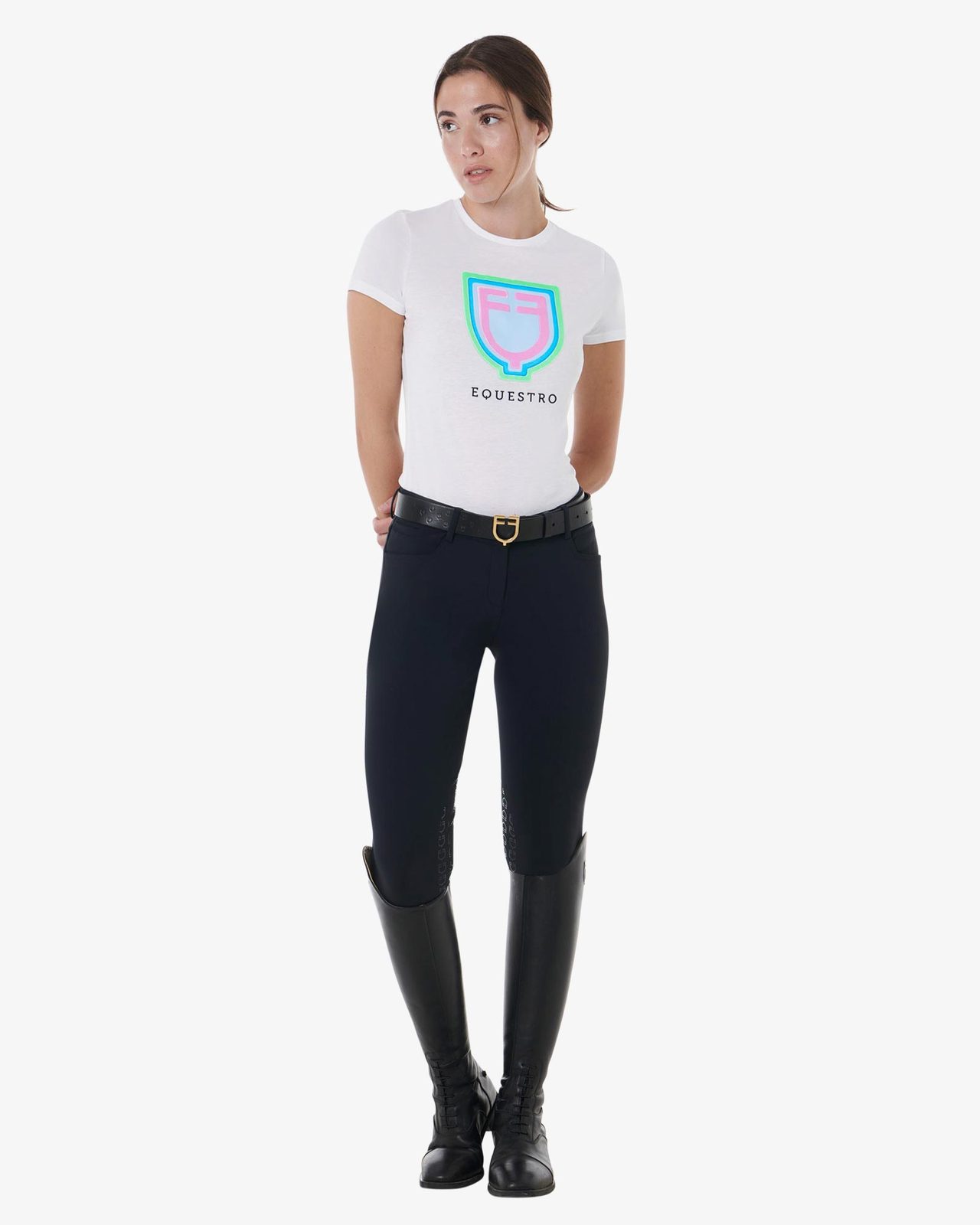 Women's psychedelic logo cotton t-shirt