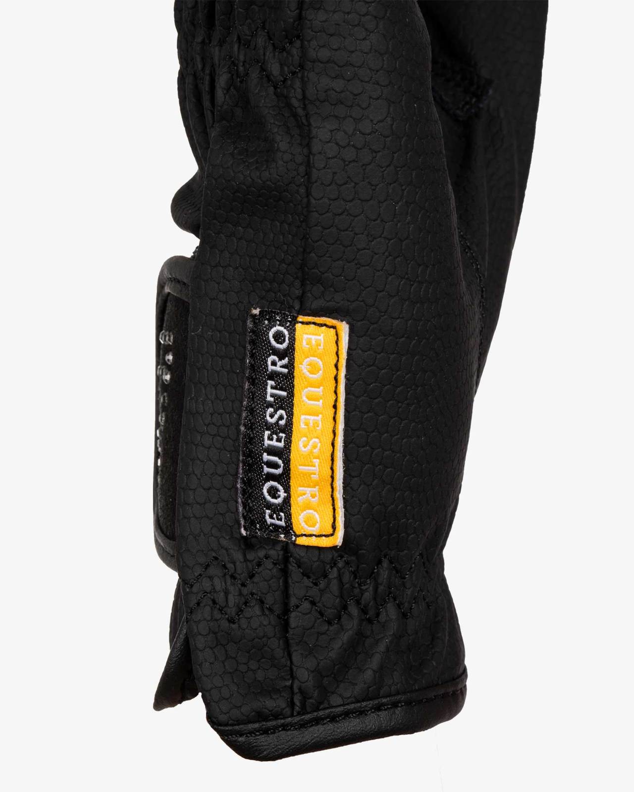 Women's gloves in soft technical fabric with glitter logo