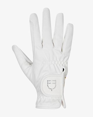 Women's gloves in soft technical fabric with glitter logo
