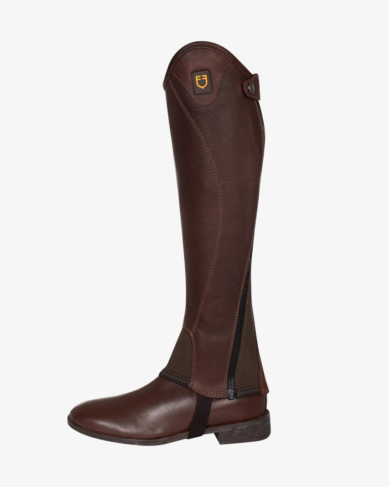 Ghette unisex corte in cuoio con cerniera laterale