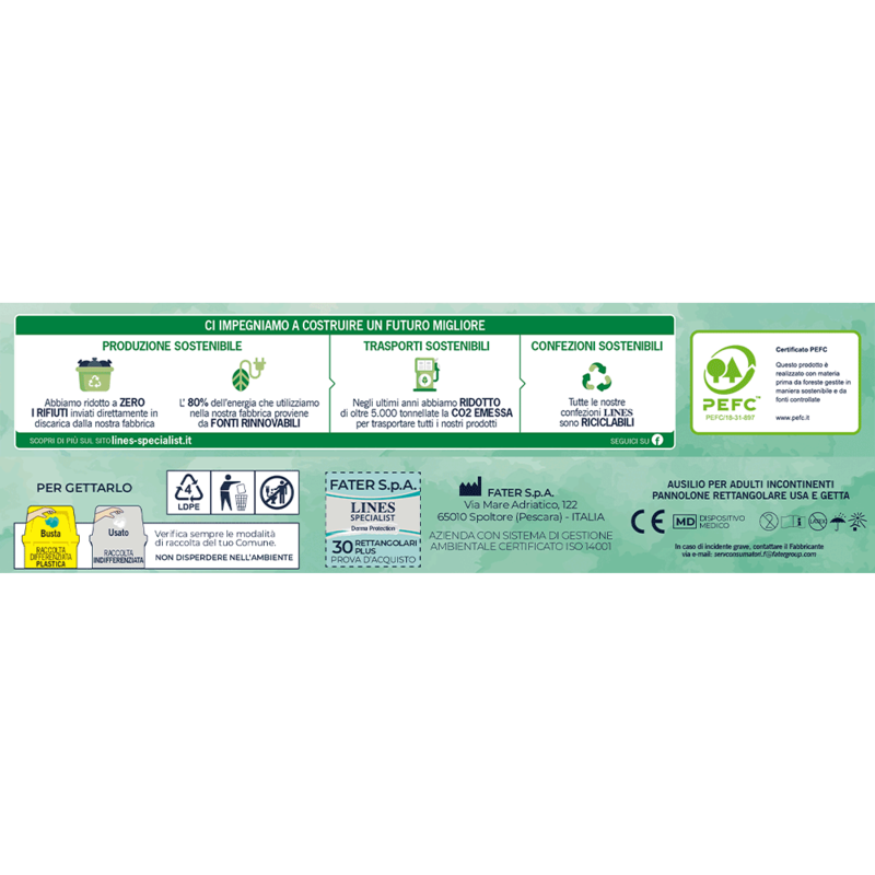 Pannoloni Rettangolari Derma Protection Unisex Plus