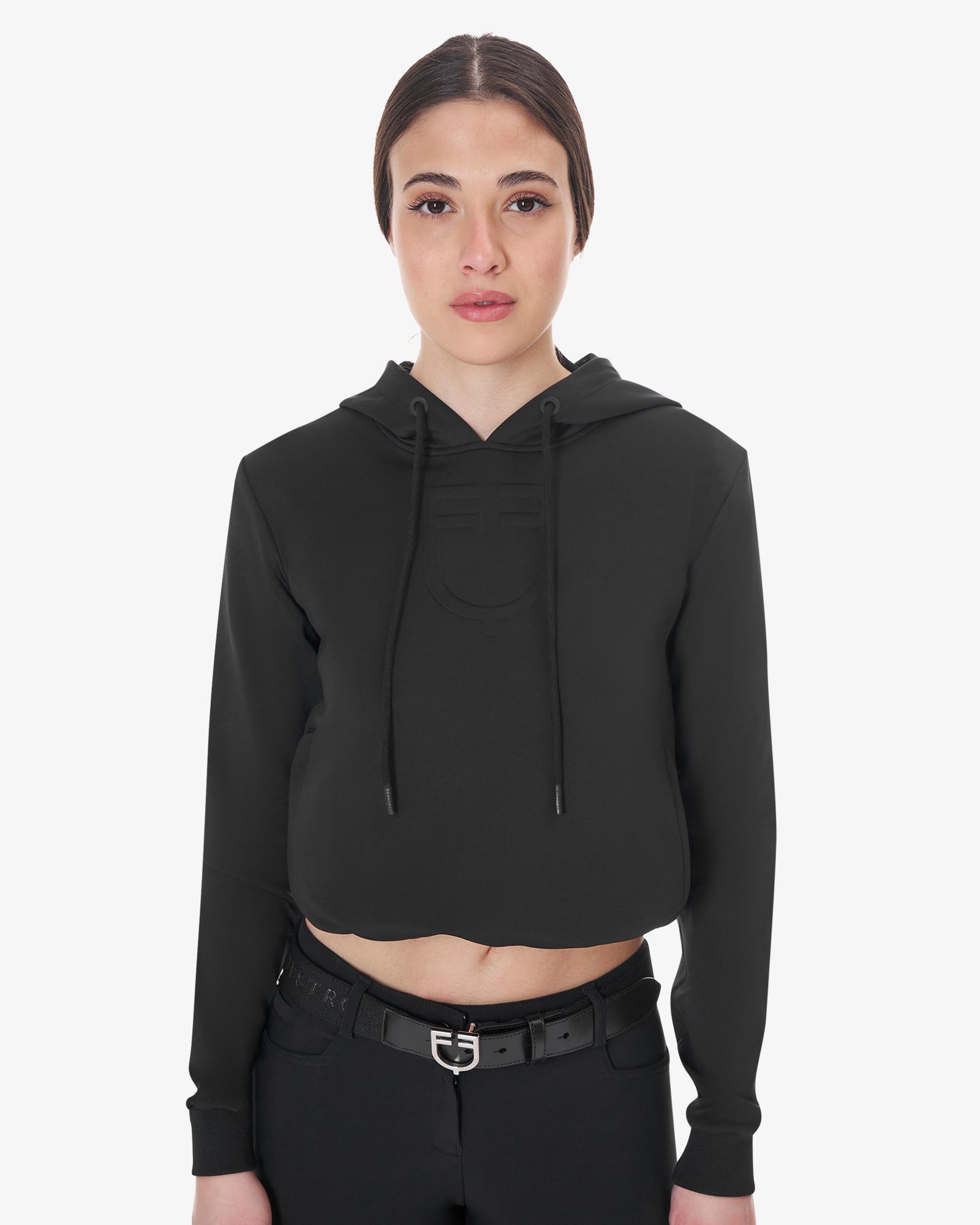 Felpa donna cut out con cappuccio