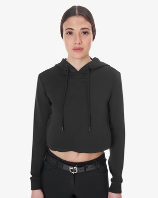 Felpa donna cut out con cappuccio