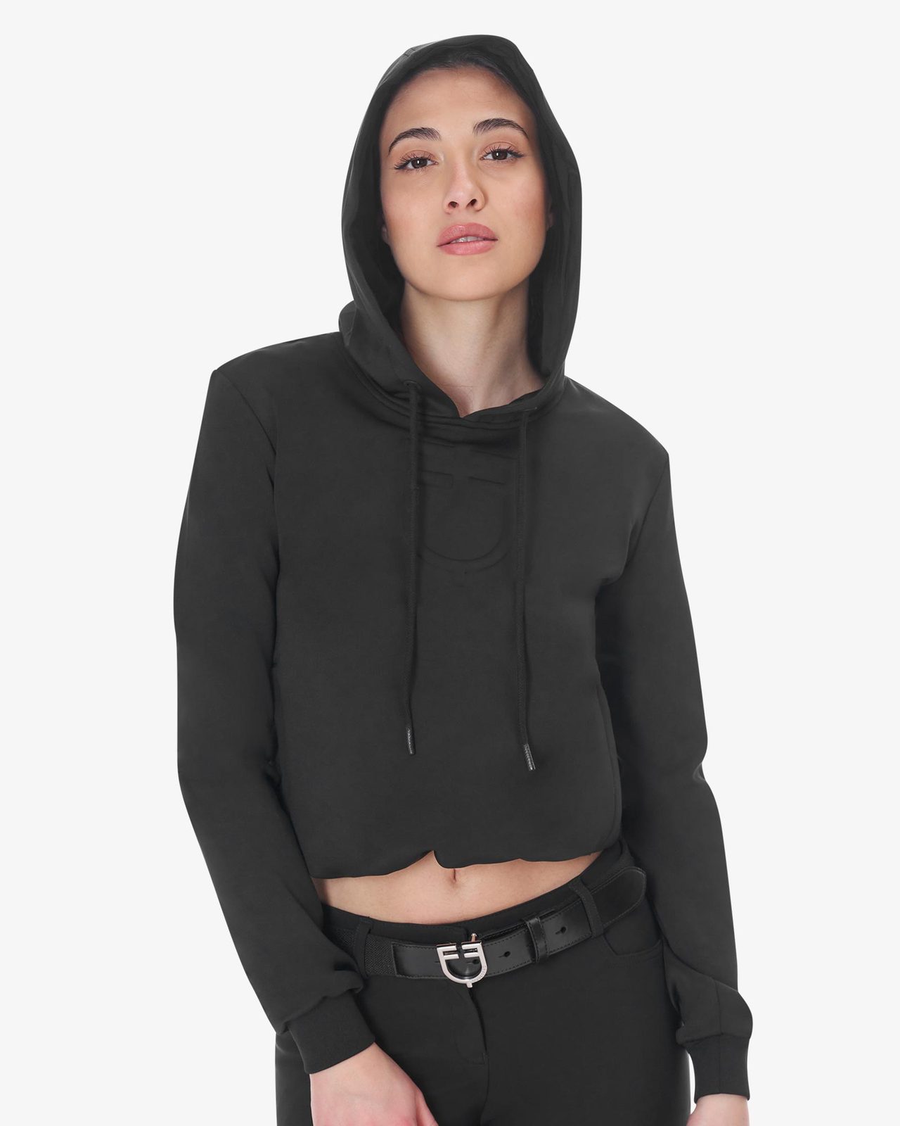 Felpa donna cut out con cappuccio