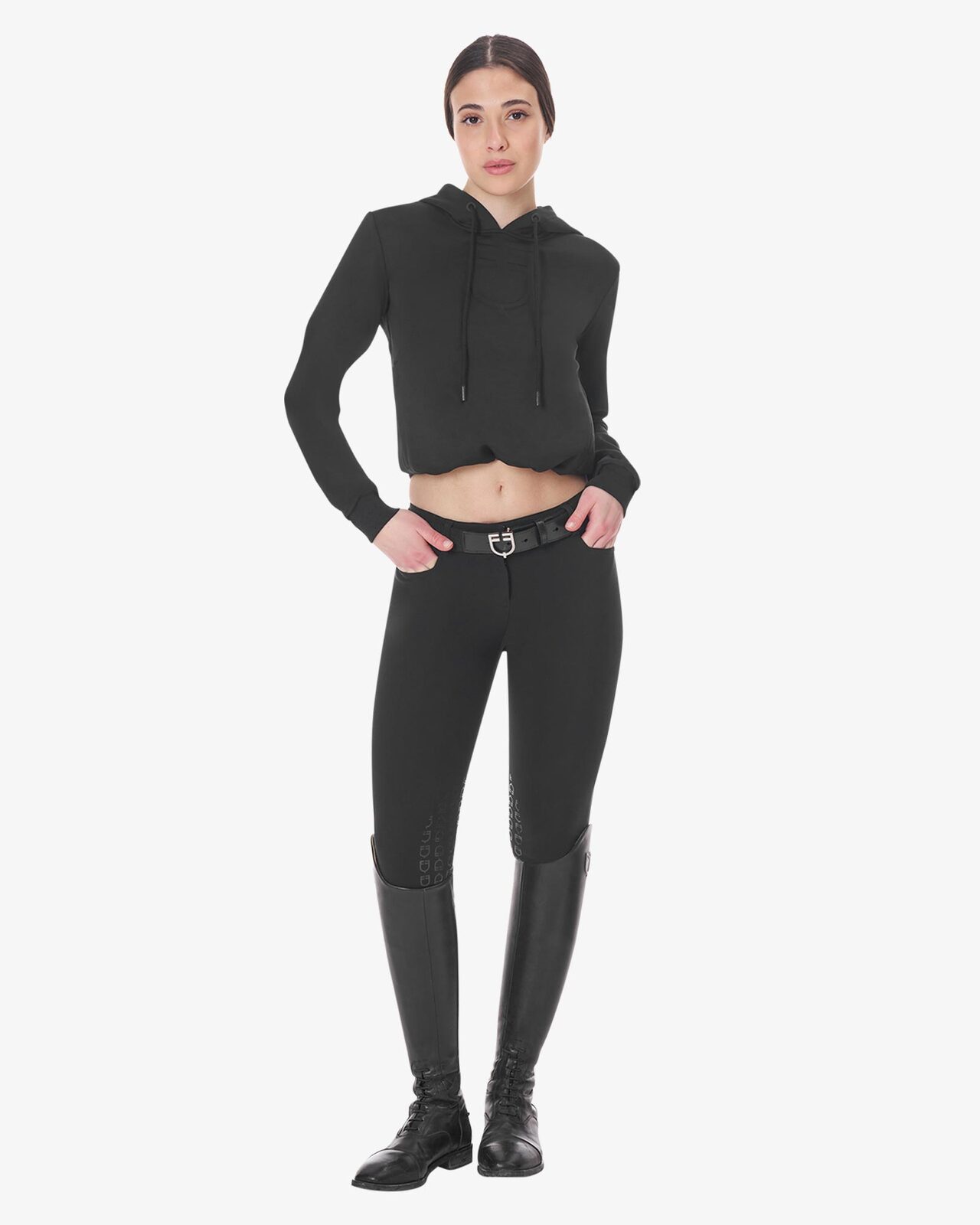Felpa donna cut out con cappuccio