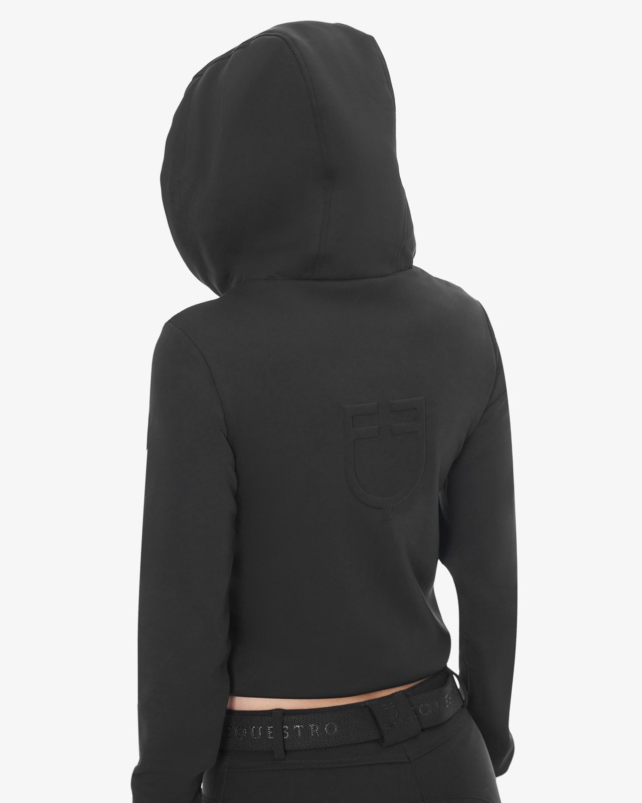 Felpa donna cropped con cappuccio