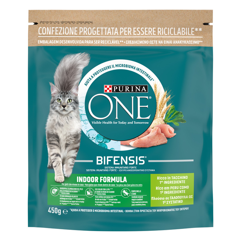 Cibo umido, cibo secco e snacks per gatti - PURINA ONE INDOOR FORMULA Filettini in Salsa con Vitello e Carote, Tonno e Fagiolini, Purina One 450g