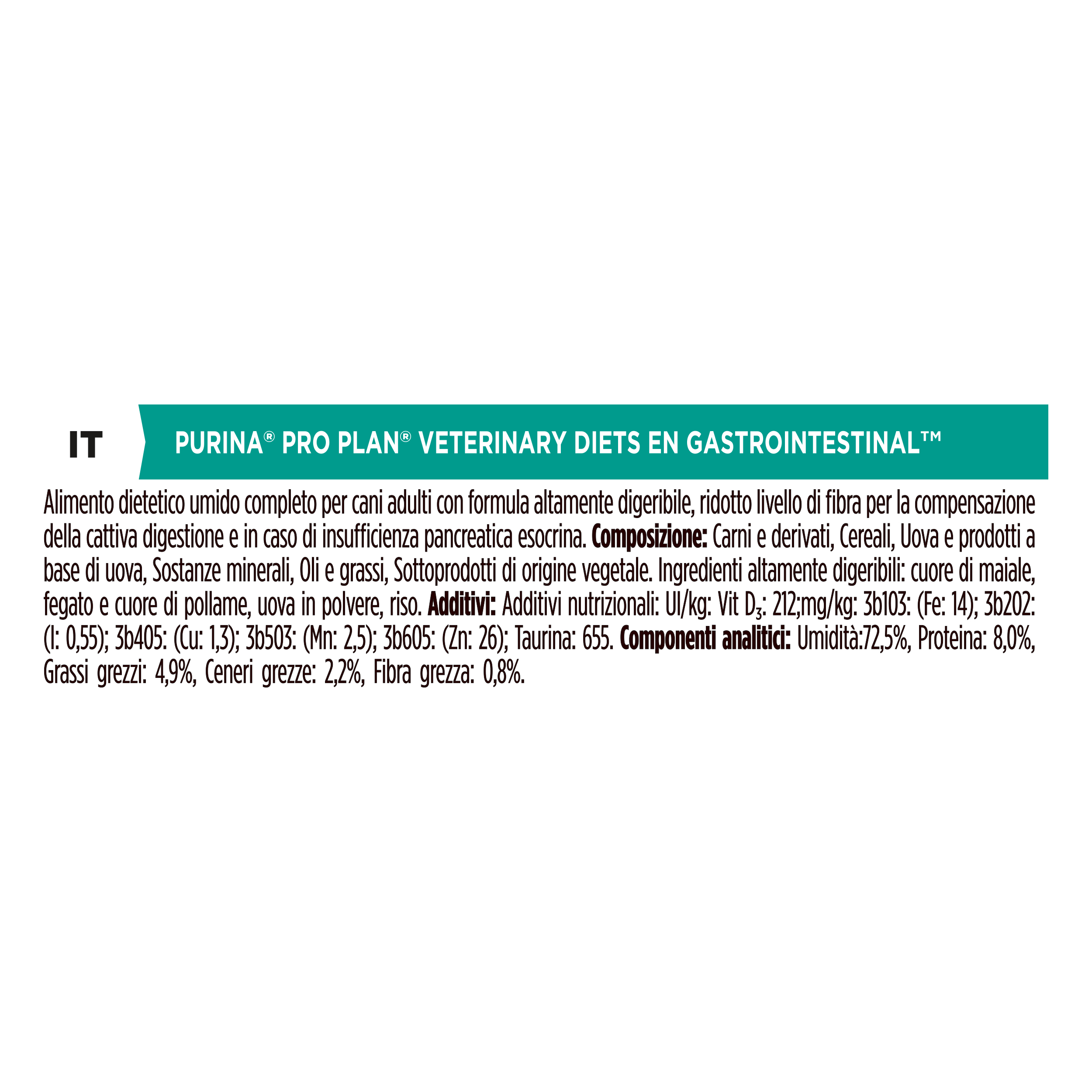 PURINA PRO PLAN VETERINARY DIETS umido cane EN Gastrointestinal
