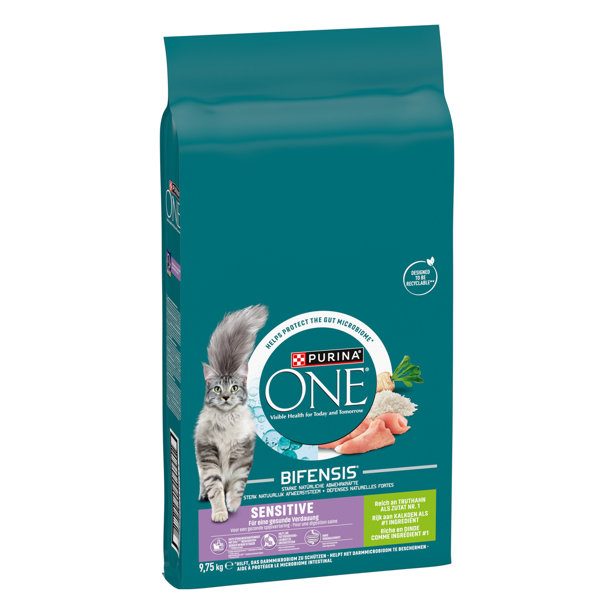 PURINA ONE® BIFENSIS Crocchette Gatto Delicate Ricco in Tacchino e Riso