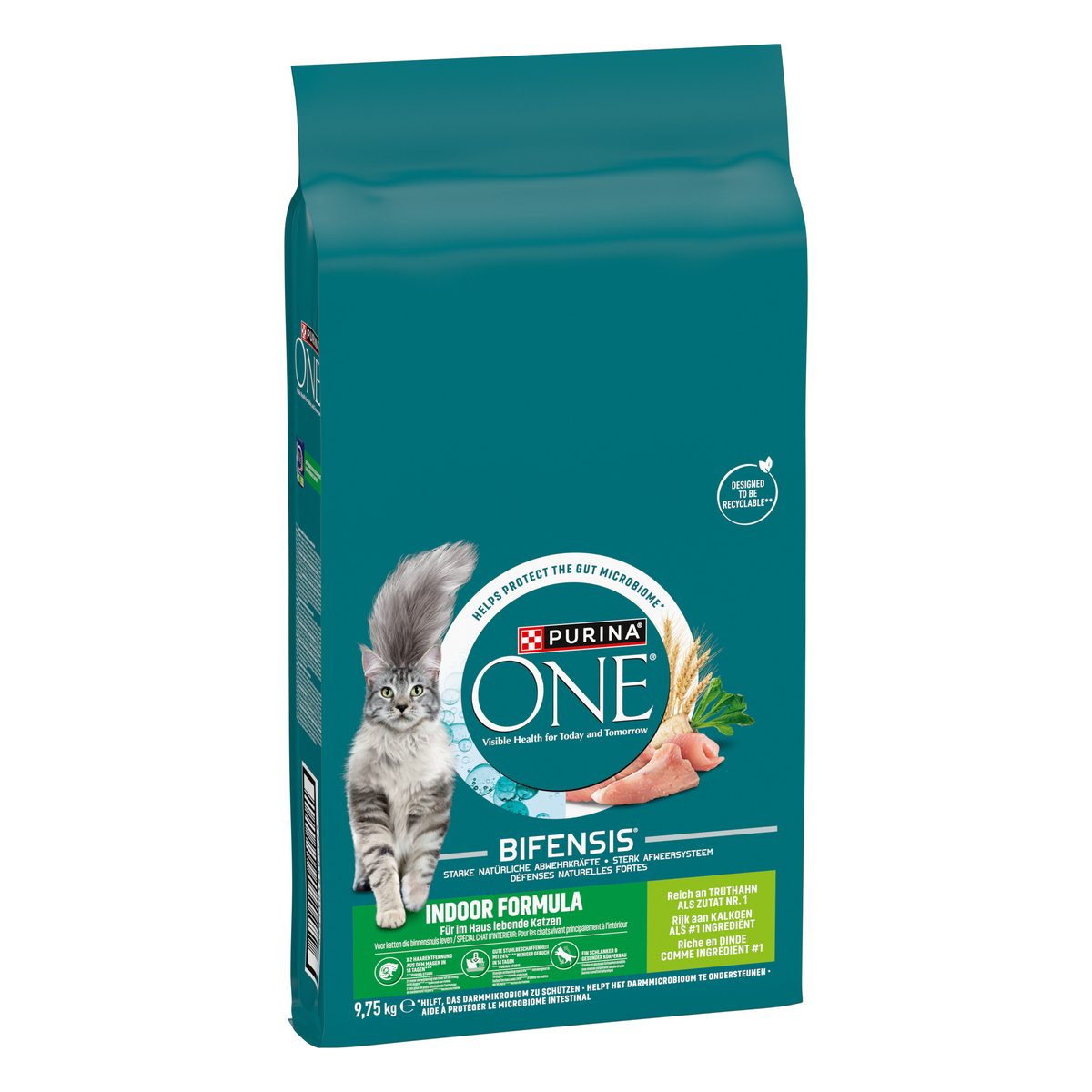 PURINA ONE® BIFENSIS Crocchette Gatto Indoor Formula Ricco in Tacchino e Cereali Integrali