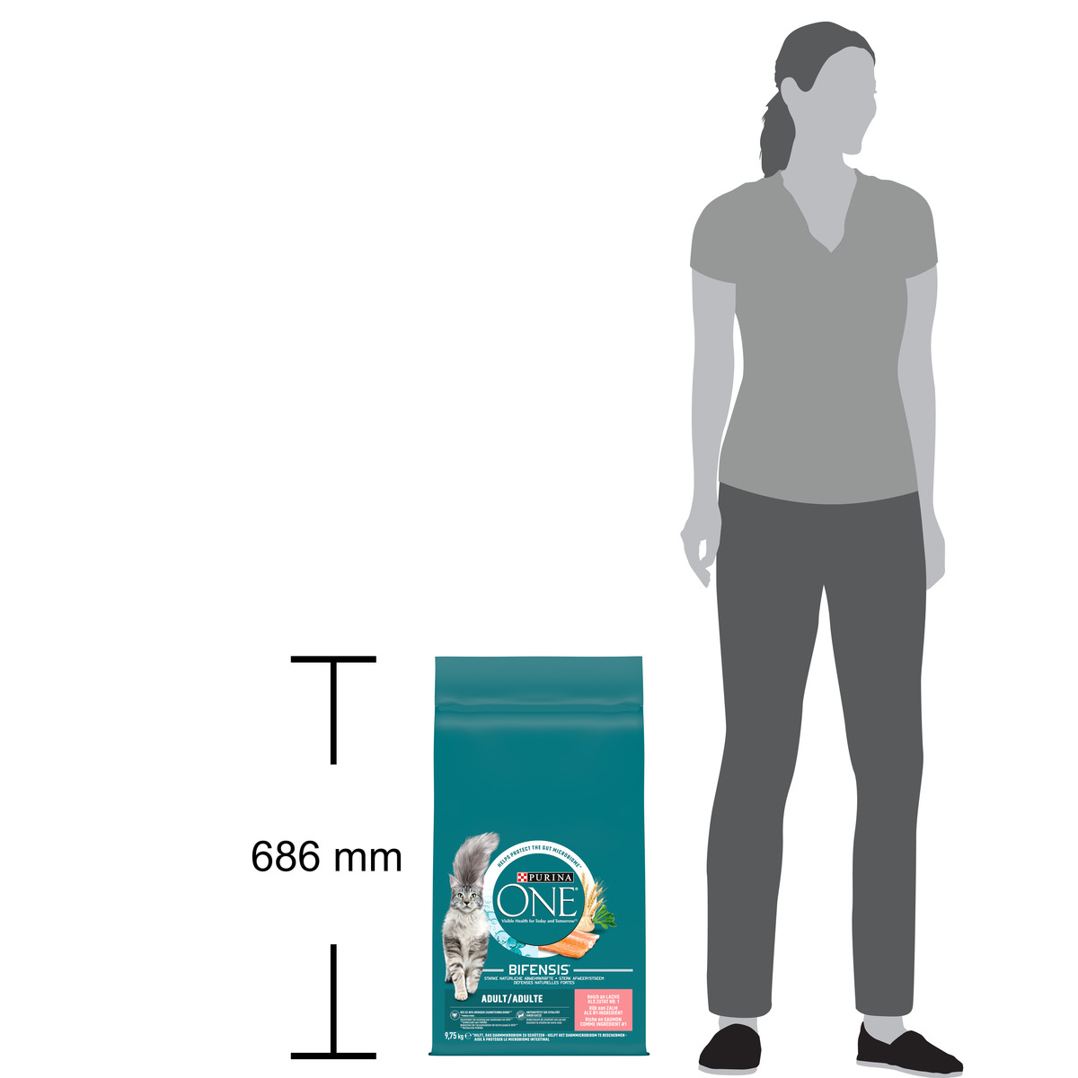 PURINA ONE® BIFENSIS Crocchette Gatto Adult Ricco in Salmone e Cereali Integrali