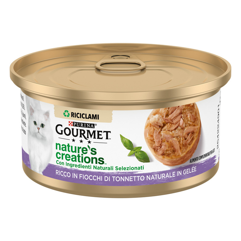 GOURMET NATURE'S CREATIONS 70g Ricco in Fiocchi di Tonnetto Naturale in Gelée - Purina Shop 70g