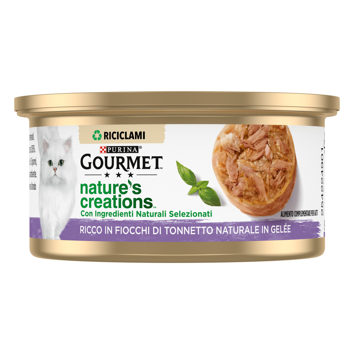 GOURMET NATURE'S CREATIONS 70g Ricco in Fiocchi di Tonnetto Naturale in Gelée