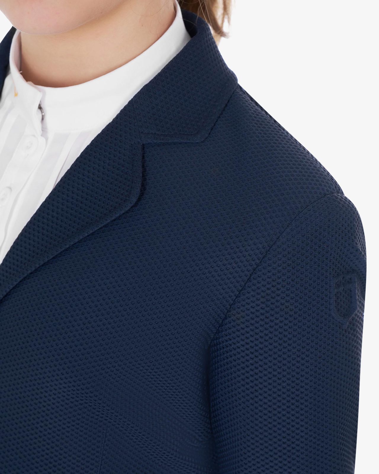 Girls' three-button competition jacket perforated fabric