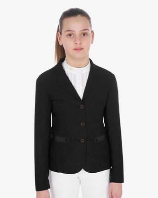 Girls' three-button competition jacket perforated fabric