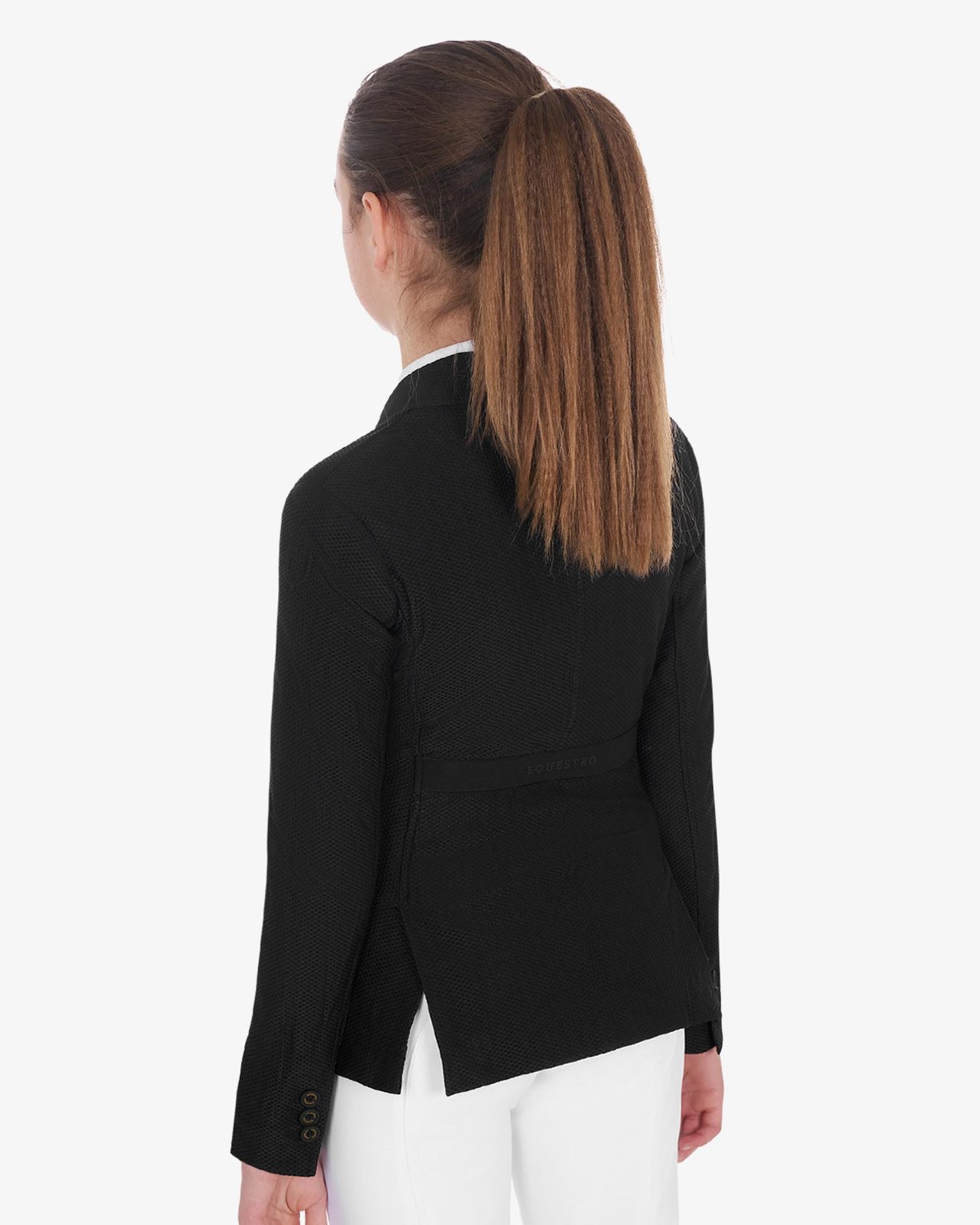 Girls' three-button competition jacket perforated fabric