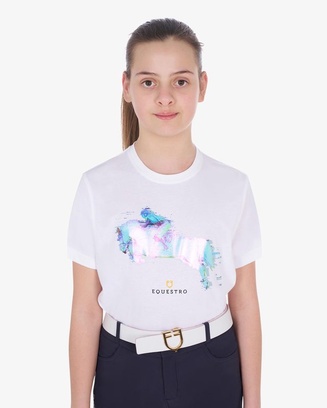 Girls' slim fit t-shirt Jump print