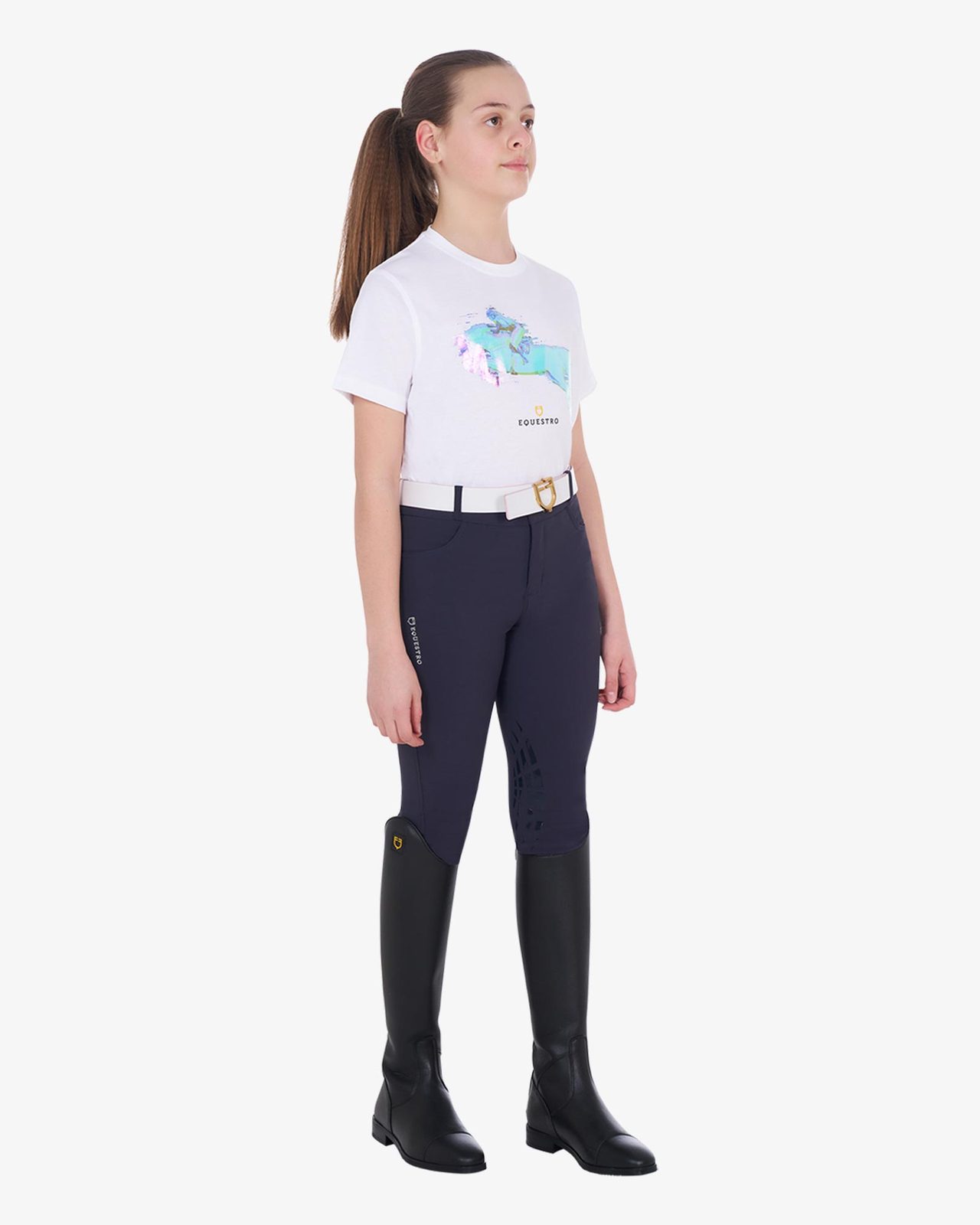 T-shirt bambina slim fit stampa Jump