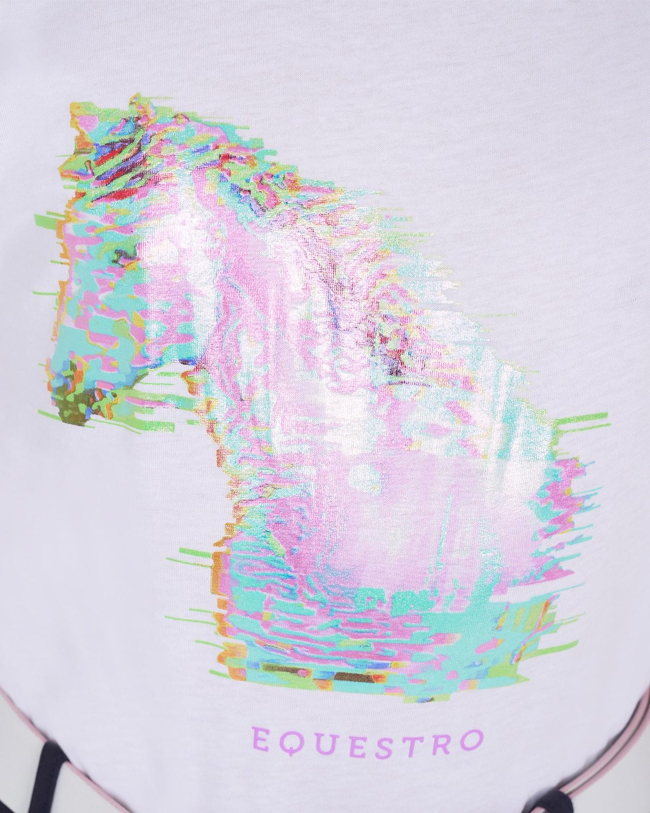 Girls' slim fit t-shirt interference horse print