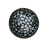 Ciotola di cocco laccata nera e madreperla
