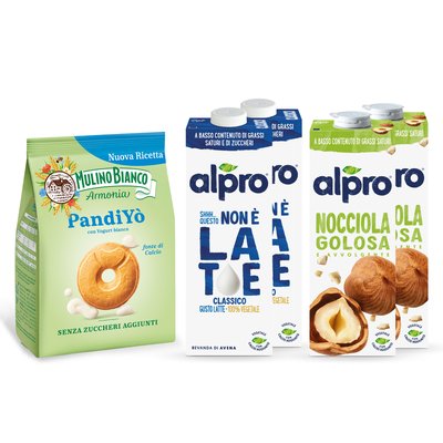 BOX PANDIYÒ GUSTO RICCO Avena gusto latte 2x1L + Nocciola classico 2x1L + Armonia PandiYò 270g